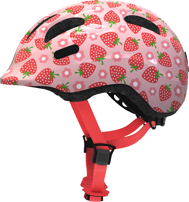 Abus Smiley Bicycle helmet for kids, Rose Strawberry, side view