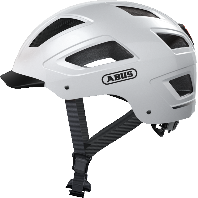 Abus Hyban 2.0 Urban Commuting bicycle helmet in Polar White, side view