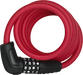 ABUS Numero 5510C Spiral Cable Lock with 4-digit Combination for Bicycles, in colour Red
