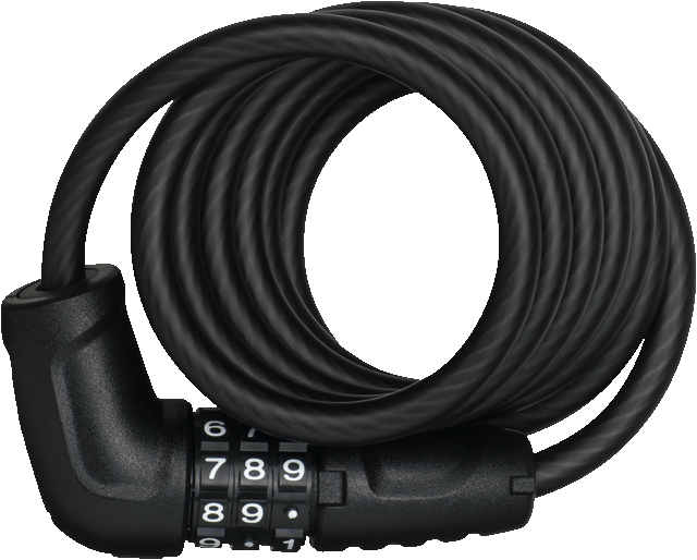 Abus 4508C spiral coil lock with combination code in black