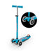 maxi micro deluxe LED three wheel kick scooter, aqua, 3 quarter view