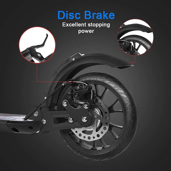 Besrey Turbo Plus Adult Kick Scooter, rear disc brake close up