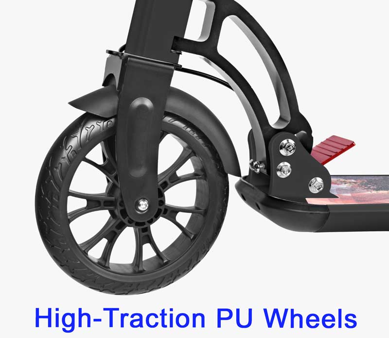 Besrey Turbo Plus Adult Kick Scooter, wheel close up