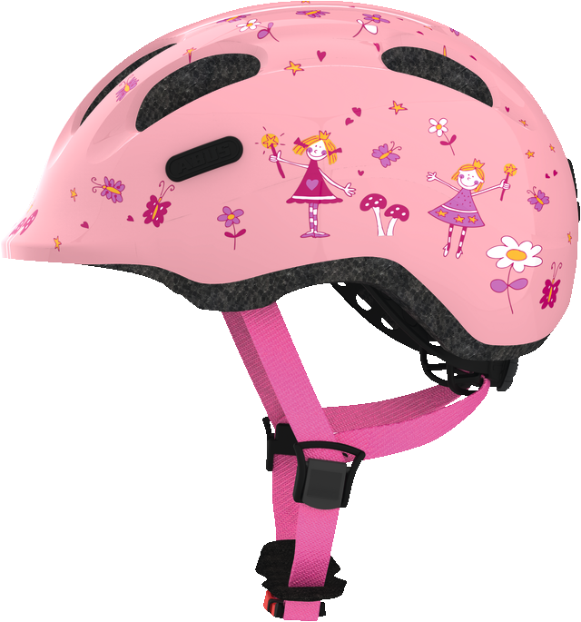 Abus Smiley Bicycle helmet for kids, Rose Princess, side view