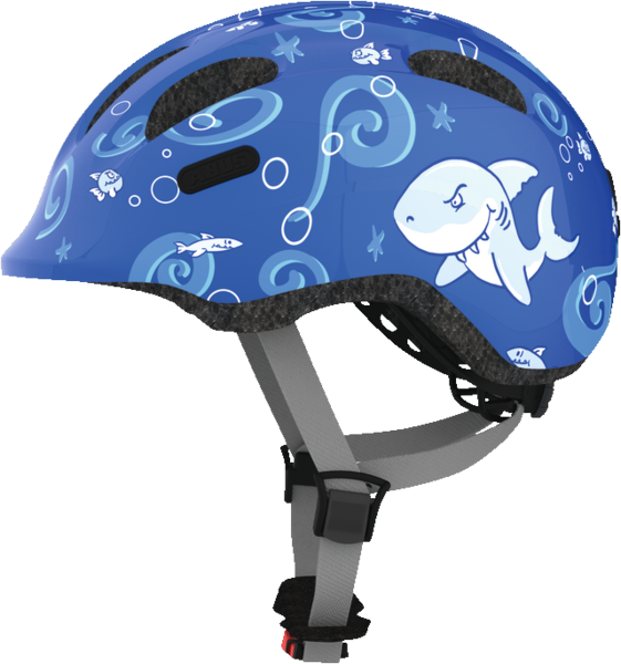 Abus Smiley Bicycle helmet for kids, Blue Sharky, side view