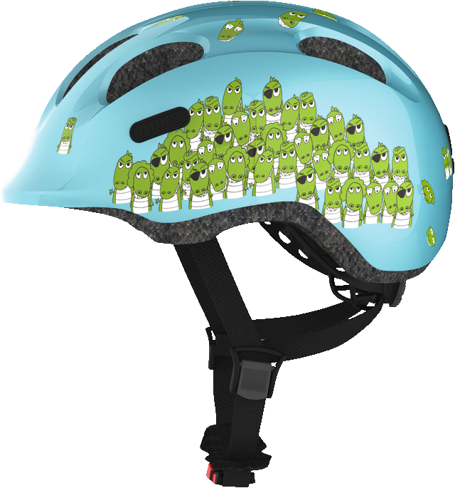 Abus Smiley Bicycle helmet for kids, Blue Croco, side view