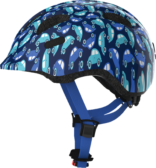 Abus Smiley Bicycle helmet for kids, Blue Car, side view