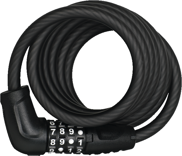 ABUS Numero 5510C Spiral Cable Lock with 4-digit Combination for Bicycles, in colour Black