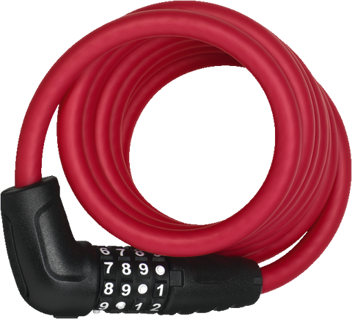 ABUS Numero 5510C Spiral Cable Lock with 4-digit Combination for Bicycles, in colour Red