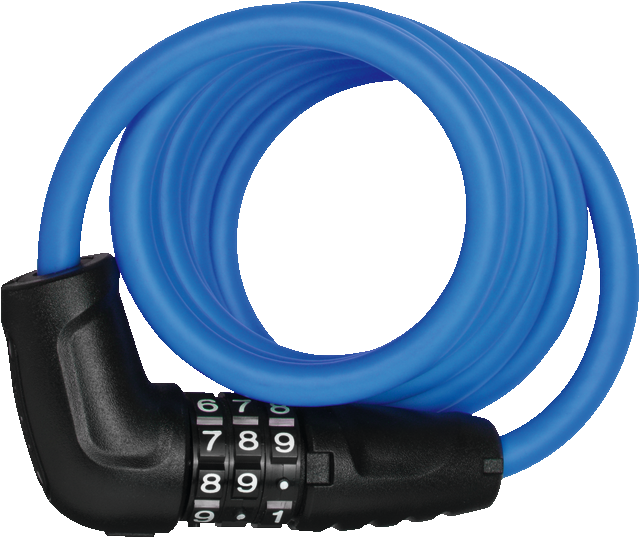 Abus 4508C spiral coil lock with combination code in blue