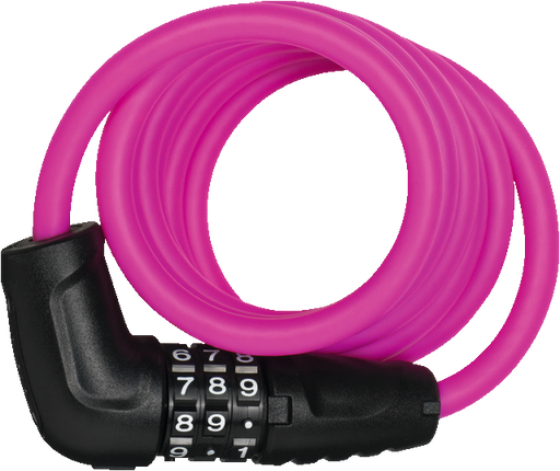 Abus 4508C spiral coil lock with combination code in pink