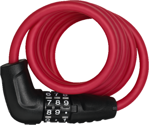 Abus 4508C spiral coil lock with combination code in red
