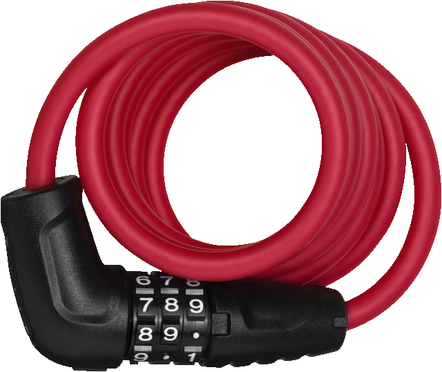 Abus 4508C spiral coil lock with combination code in red