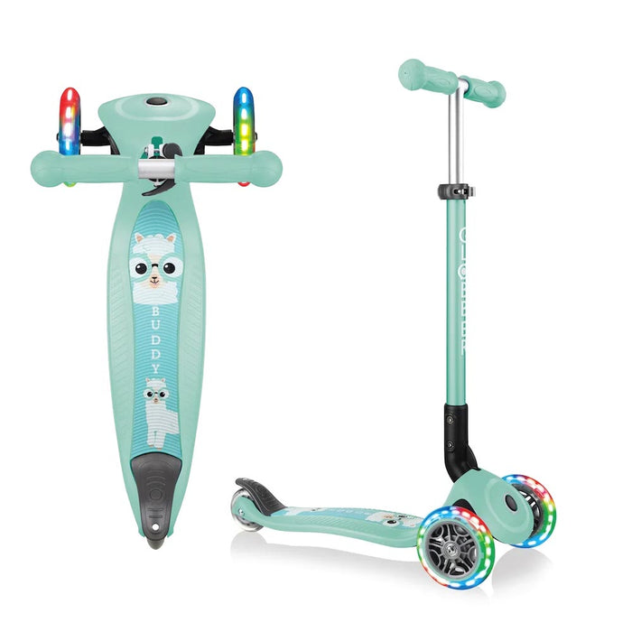 Globber Primo Foldable Lights 3 Wheel Kids Scooter with Multi-colour LED Wheels