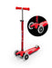 maxi micro deluxe LED three wheel kick scooter, red, 3 quarter view