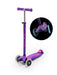 maxi micro deluxe LED three wheel kick scooter, purple, 3 quarter view