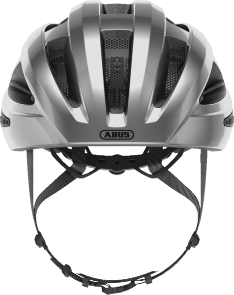 Abus Macator Helmet in Gleam Silver, front view