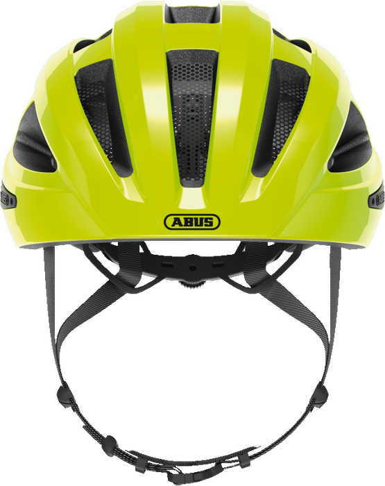Abus Macator Helmet in Signal Yellow, front view