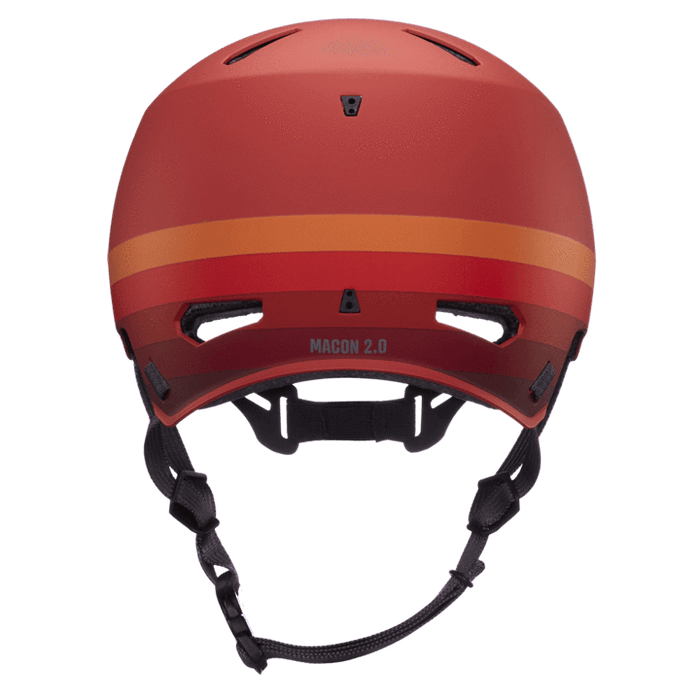 Bern Macon 2.0 bike helmet in Matte Retro Rust, rear view