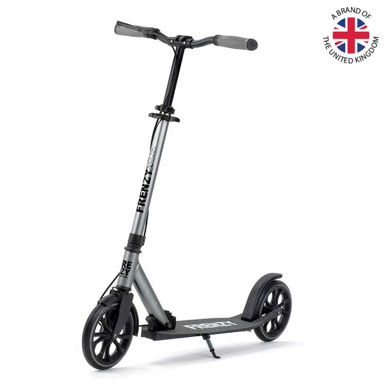 FRENZY 205mm Dual Brake Adult Kick Scooter with Handbrake and Large De