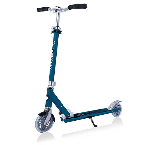 Globber Element Lights two-wheel kick scooter for kids and teens, in Petrol Blue