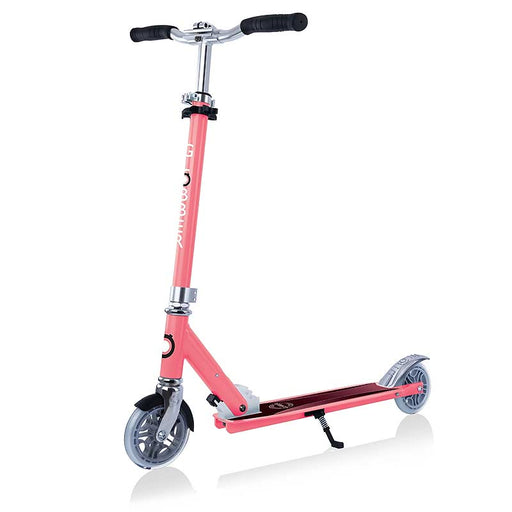Globber Element Lights compact and lightweight two-wheel kick scooter, in Coral Pink