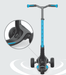 The steering radius of the Globber Ultimum Three Wheel Kick Scooter can be adjusted with a knob