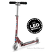 Micro Sprite LED two wheel kick scooter with light up wheels, in Autumn Red