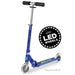 Micro Sprite two wheel kick scooter with LED Wheels, in Sapphire Blue