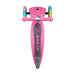 Globber Primo Lights foldable kick scooter, top view, in neon pink